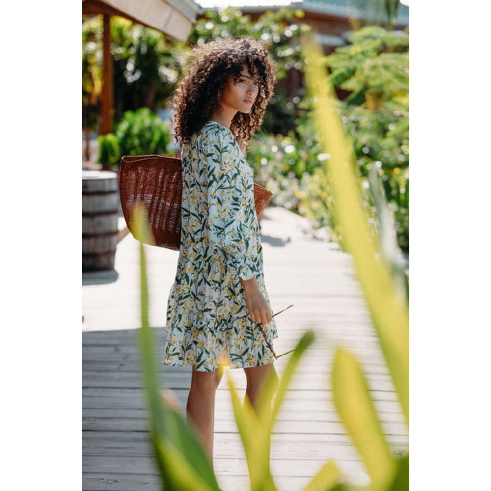Tuckernuck Pomander Place Floral Palmetto Garden Kenzo Mini Dress Size Medium - Picture 3 of 11